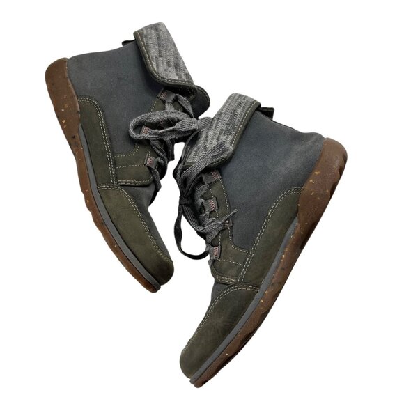 Chaco Women's Gray Barbary Waterproof Leather Upper Ankle Bootie Lug Sole Size 8 - Picture 8 of 16